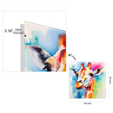 "Vibrant Majesty II" Giraffe Frameless Free Floating Reverse Printed Tempered Art Glass Wall Art